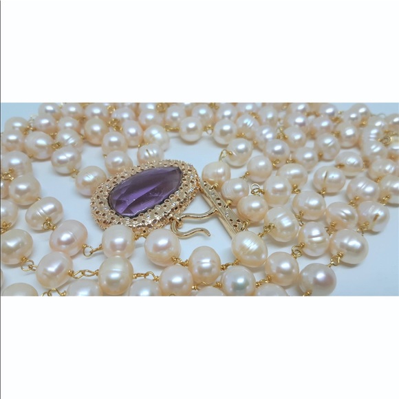 🌹 Handmade Authentic Pearl Necklace - Picture 3 of 5